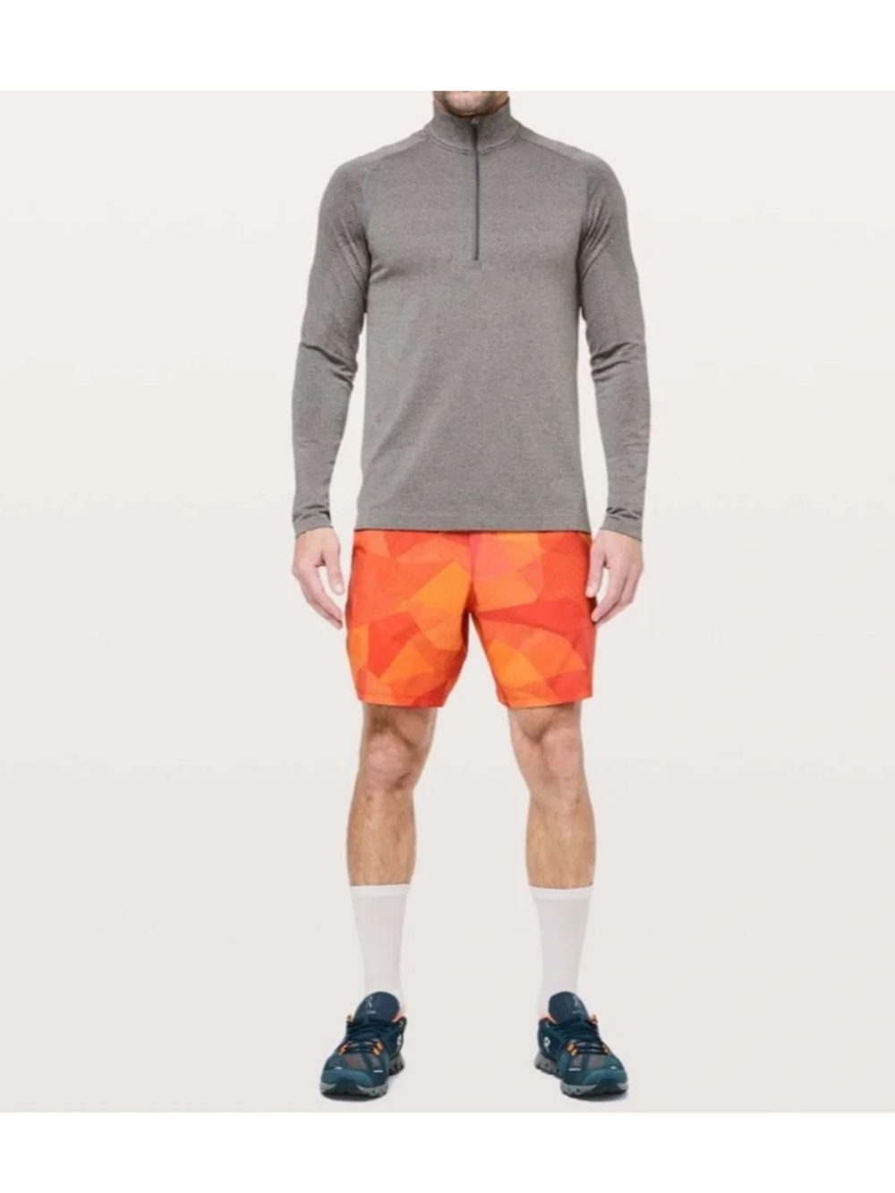 Lululemon Men’s Size Medium Pace Breaker Shorts Linerless 7” in Mesh Mash Orange - Picture 6 of 12